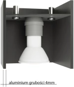 Sollux Φωτιστικό τοίχου Quad 2,αλουμίνιο,2xG9/40w
