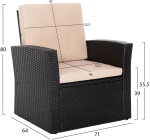 ΣΑΛΟΝΙ ΕΞ.ΧΩΡΟΥ 4ΤΜΧ THORE HM5978 ΣΥΝΘ. RATTAN ΑΝΘΡΑΚΙ-ΜΠΕΖ ΜΑΞΙΛΑΡΙΑ (1 Τεμμάχια)