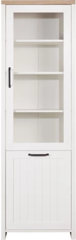 Βιτρίνα VERNE Μονόφυλλη 59.7x37.2x191.6cm Λευκό-Φυσικός Δρυς