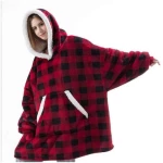 Κουβέρτα Βελουτέ Huggle Plush King Size 70x90εκ κόκκινο καρό
