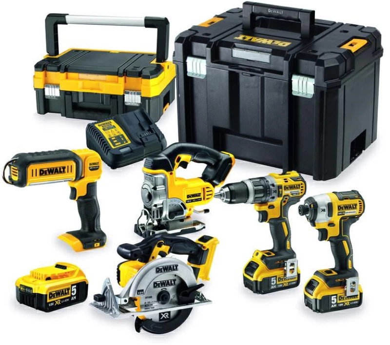 DEWALT. ZESTAW COMBO 18V DCD796+DCF887+DCS39+DCS331+DCL050) 3x5,0Ah TSTAK DCK551P3T