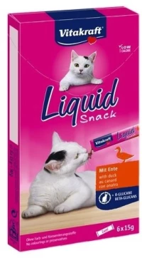 VITAKRAFT Liquid Snack Duck - cat treats - 6 x 15g