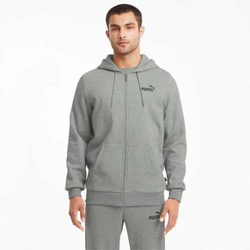 Men's Sweatshirt Puma ESS Small Logo FZ Hoodie FL grey 586702 03