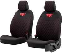 Ημικαλύμματα Μπροστινών Καθισμάτων Otom RSX Sport Ύφασμα Κεντητό Καπιτονέ Μαύρο Με Κόκκινη Ραφή RSXL-102 2 Τεμάχια