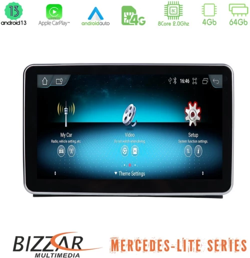 Bizzar Lite Series Mercedes Android13 8Core (4+64GB) 8core Mercedes ML/SLK NTG4.5 Navigation Multimedia station 9"