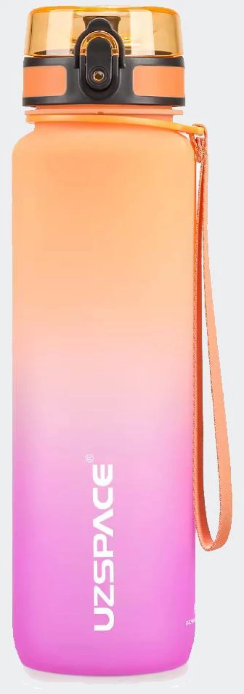 UZSPACE Leakproof Tritan Bpa Free Plastic Water Bottle 1000ml - 3038-ORANGE-PURPLE