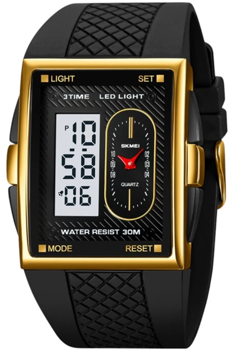 Ψηφιακό/αναλογικό ρολόι χειρός – Skmei - 2213 - Black/Gold/White