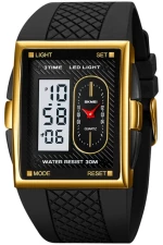 Ψηφιακό/αναλογικό ρολόι χειρός – Skmei - 2213 - Black/Gold/White