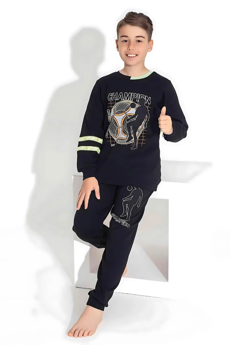 Πιτζάμα Παιδική Για Αγόρι Homewear Champion G3725 - ΜΑΥΡΟ