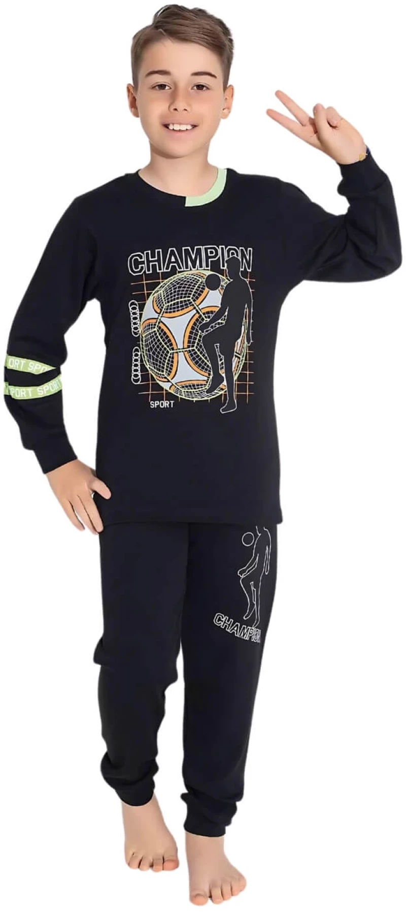 Πιτζάμα Παιδική Για Αγόρι Homewear Champion G3725 - ΜΑΥΡΟ