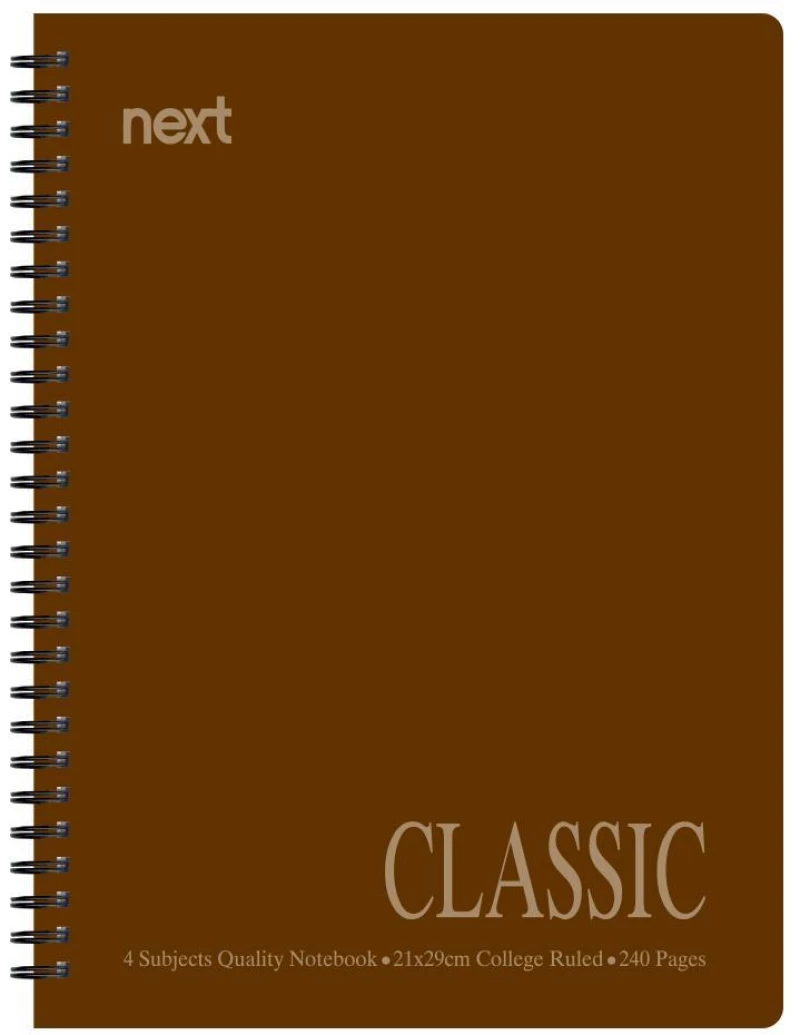 442090 NEXT CLASSIC ΤΕΤΡ. ΣΠΙΡΑΛ ΚΑΦΕ 17X25ΕΚ. 4ΘΕΜ. 240ΣΕΛ. ΠΑΚ
