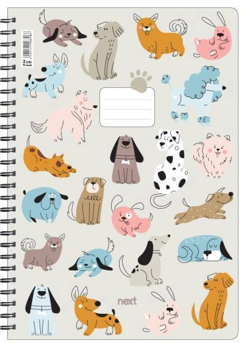 442034 NEXT TRENDS DOGS ΤΕΤΡΑΔΙΟ ΣΠΙΡΑΛ 17X25ΕΚ. 2ΘΕΜ., 70Φ. ΤΕΜ