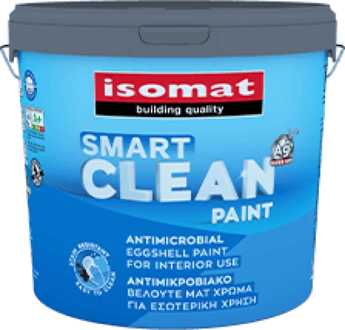 Isomat Smart Clean Paint Λευκό Εξαιρετικής ποιότητας, αντιμικροβιακό βελουτέ ματ χρώμα για εσωτερική χρήση 10Lit