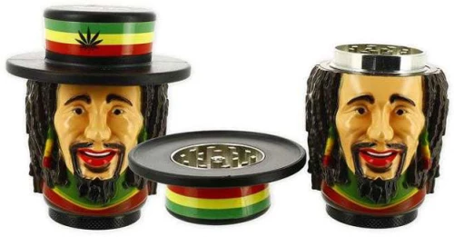 Ragga Μεταλλικό Grinder Τρίφτης 3D Rasta Man 43mm - 3 Parts