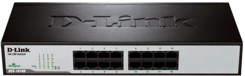 D-Link 16-Port Ethernet 10/100 Unmanaged Desktop Rackmount Switch