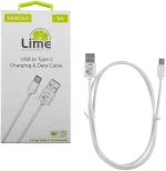LIME USB-C TYPE C LONG TO USB 4A ΦΟΡΤΙΣΗΣ-DATA 1m LUC03 WHITE