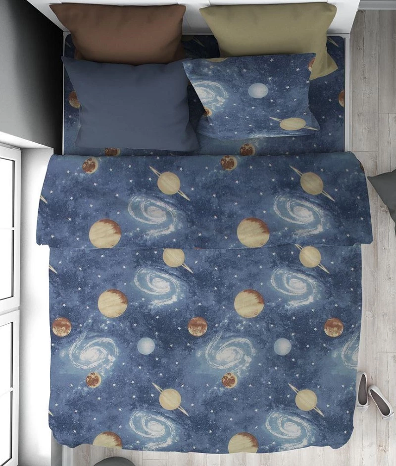 Παπλωματοθήκη Μονή 160x240 Milky Way 185 Blue Dimcol