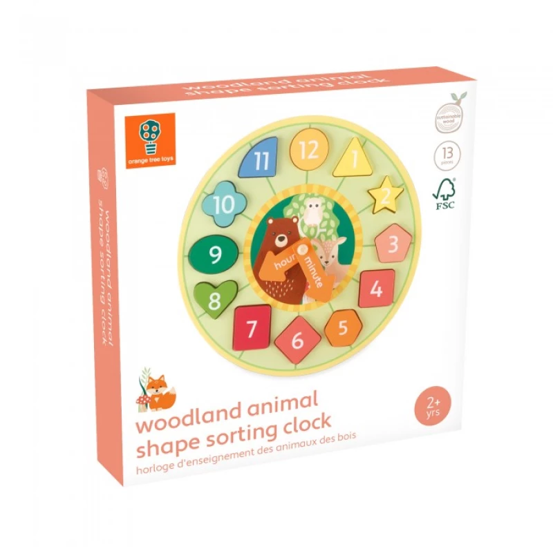Ρολόι με  Σχήματα woodland Orange Tree Toys