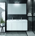 Σετ Επίπλου OMEGA 120cm 2 Γούρνες χρ.WHITE GLOSS 9SOM120GLNDW