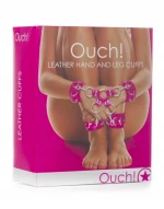 Leather Hand And Legcuffs - Pink