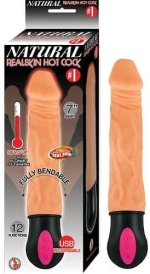 Realistic Warming and Vibrating Dildo 25 cm - Flesh Επαναφορτιζόμενος Δονητής Πολυτελείας