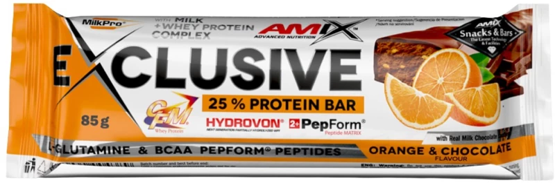 AMIX Nutrition Exclusive Protein Bar [85 Γραμμάρια] Σοκολάτα και πορτοκάλι