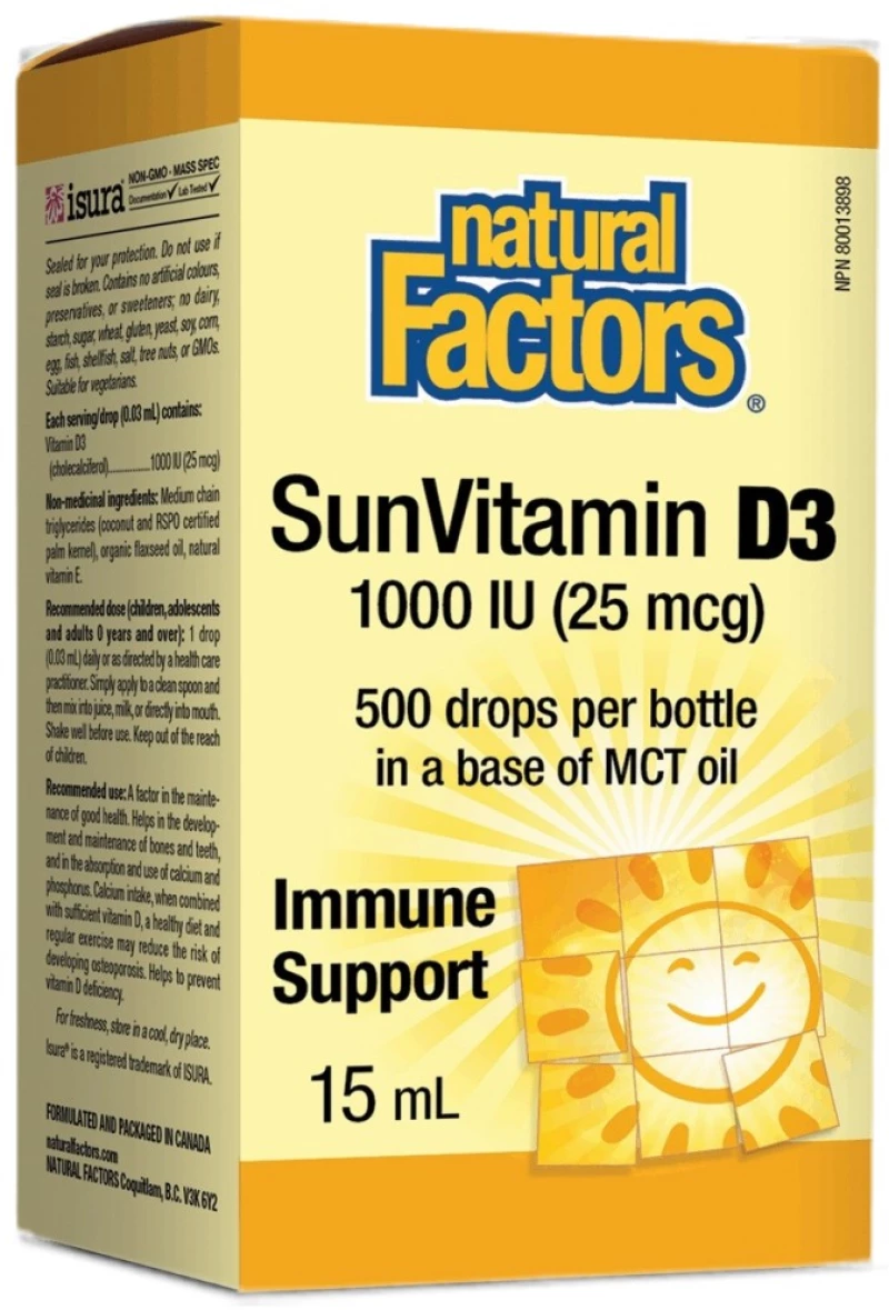 Natural Factors Vitamin D3 Drops 1000 IU [15 ml]