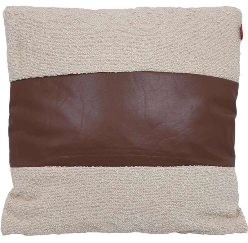 Μαξιλάρι Διακοσμητικό (Με Γέμιση) 373-223-885 45KD Beige-Brown 45Χ45 45x45cm Ύφασμα,Τεχνόδερμα
