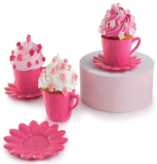 Φόρμες Cupcakes Daisy (Σετ 2Τμχ) FRΤ181 7,2x7,2x4,5cm Pink Marva Σιλικόνη