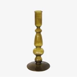 Κηροπήγιο 00.03.32563 Φ8,5Η20,5cm Green Γυαλί