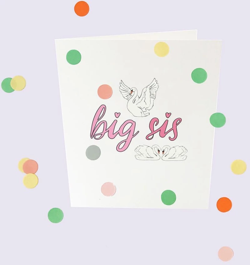 Ευχετήρια Κάρτα Κονφετί Big Sis GL-BC-05 10x9cm Multi The Gift Label