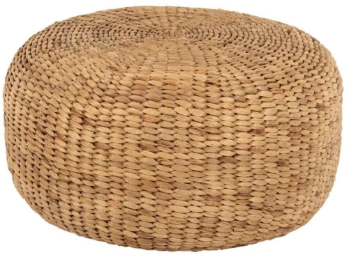 Σκαμπό Πουφ Aroni HM7829 Φ62x32cm Από Υδρουάκινθο Natural Υδροϋάκινθος
