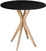 Τραπέζι Jubi JUBITSROBLACK Φ70x73cm Natural-Black Mdf,Ξύλο