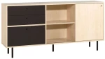Μπουφές Frame 16621389 198x46x98cm Natural-Black Μοριοσανίδα, Μέταλλο