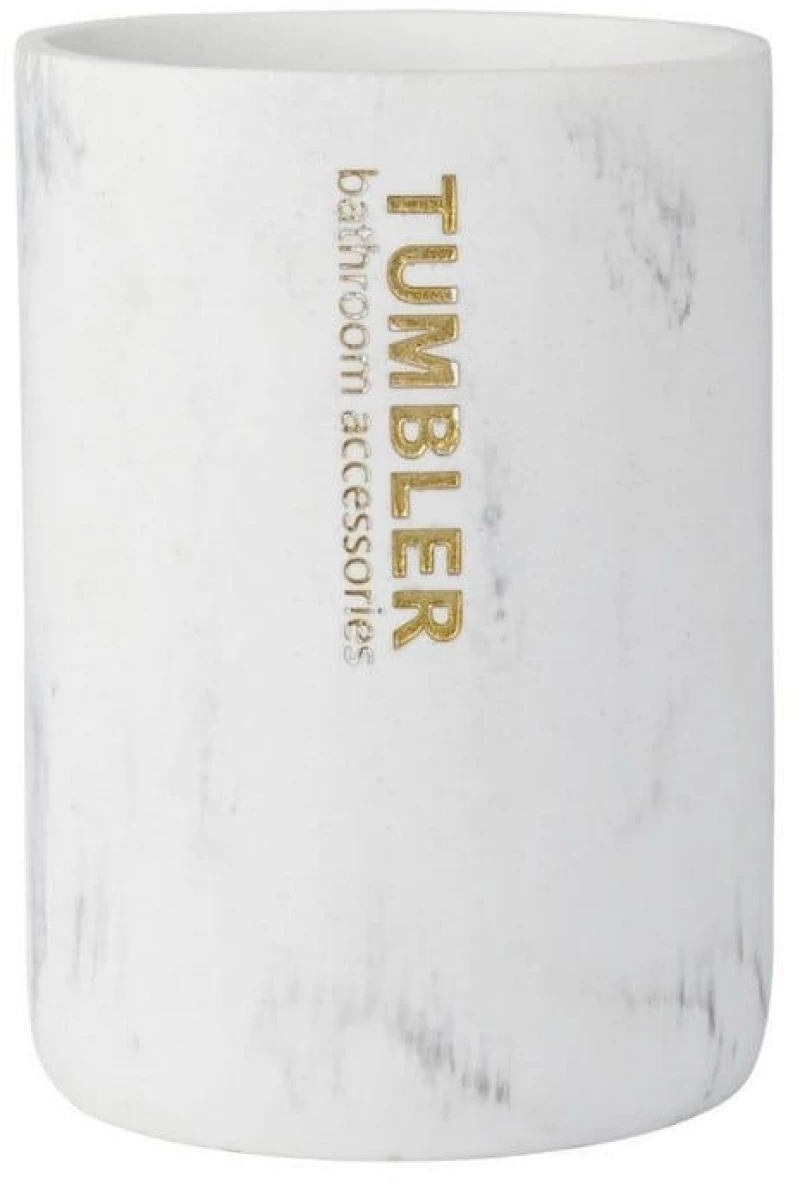 Ποτήρι Μπάνιου Marble 02-21801 8x10cm White Estia Πολυρεσίνη