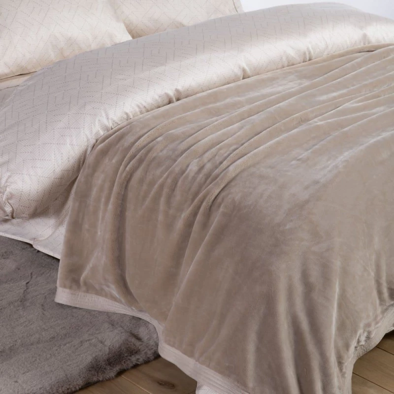 Κουβέρτα Velosso 24 Beige Nef-Nef Υπέρδιπλο 230x240cm Πολυέστερ