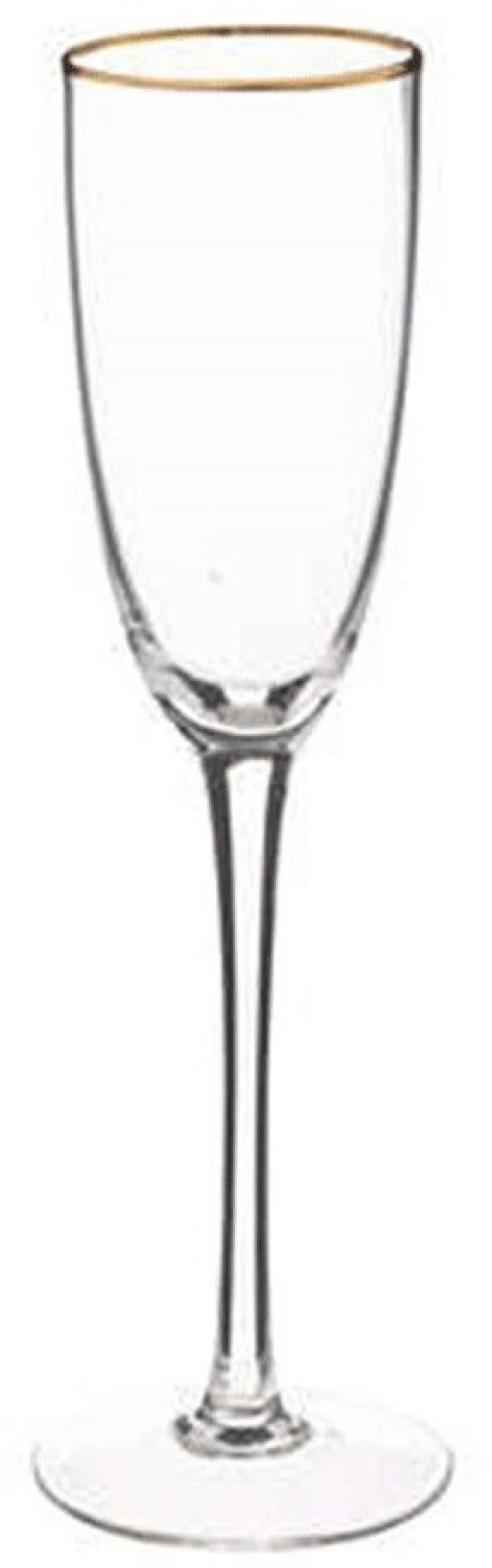 Ποτήρι Σαμπάνιας (Σετ 6Τμχ) 07.194936 250ml Clear-Gold Γυαλί