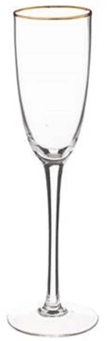 Ποτήρι Σαμπάνιας (Σετ 6Τμχ) 07.194936 250ml Clear-Gold Γυαλί
