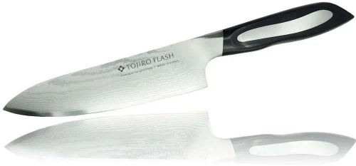 Μαχαίρι Chef Flash FF-CH180 18cm Από Δαμασκηνό Ατσάλι Silver-Black Tojiro Ανοξείδωτο Ατσάλι