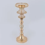 Κηροπήγιο Μεταλλικό 752-24082 16x47cm Gold Estheti Home Μέταλλο