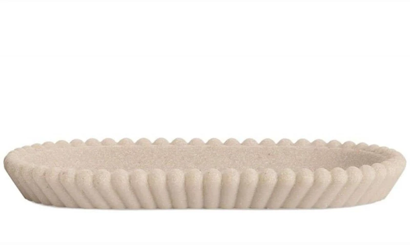 Δίσκος Μπάνιου Stripes AH-BA24512 25x13x2cm Beige Andrea House Πολυρεσίνη