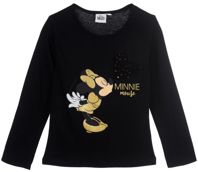 Μπλούζα κορίτσι Minnie Mouse "Kiss the heart" μαύρη (Μαύρο)