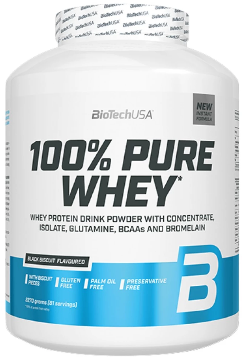 BioTech USA 100% Pure Whey [2270 Γραμμάρια] Μαύρο μπισκότο