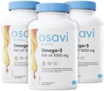 Osavi Osavi Omega 3 Fish Oil 1000 mg | Molecularly Distilled 120 Softgels Bundle 2 + 1 Free
