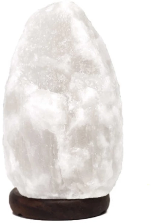 Φωτιστικό από Αλάτι Ιμαλαΐων Λευκό σε σχήμα Βράχου Crystal Rock Himalayan Salt Lamp 20cm