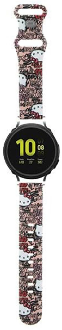 Hello Kitty Silicone Tags Graffiti - Universal strap for smartwatch 20 mm (pink)