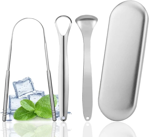 Set Ξύστρες Γλώσσας Stainless Steel Cleaning Tongue Tools, 3τμχ
