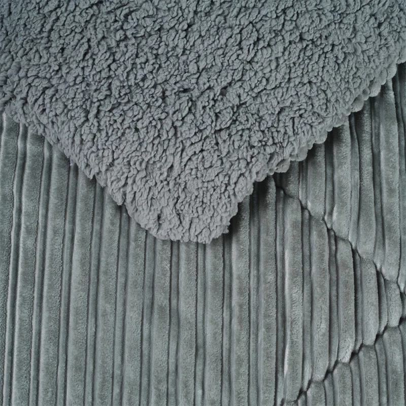Κουβερτοπάπλωμα sherpa μονό γκρι 160x220cm Das Home 1179