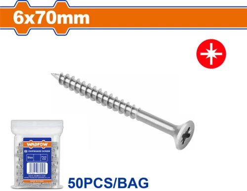 WADFOW Νοβοπανόβιδα γαλβανιζέ 6 Χ 70mm 50 τεμάχια (WXS596A12)