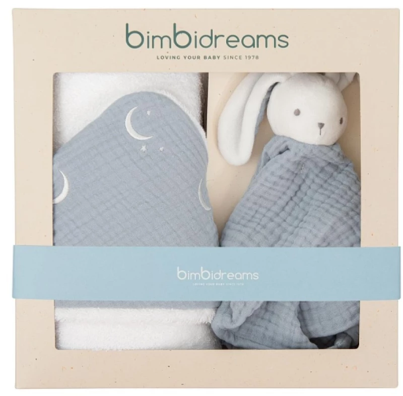 Bimbidreams Σετ Δώρου Κάπα Μπουρνούζι & Νάνι Blue 100x100cm